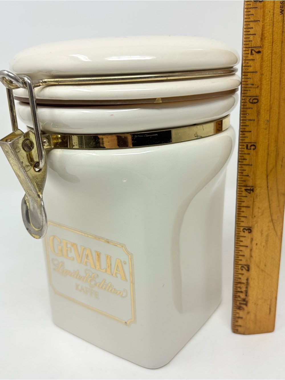 Gevalia Kaffe Limited Ed. Ceramic Coffee Canister Jar Airtight Hinged Lid Sweden - Picture 10 of 10